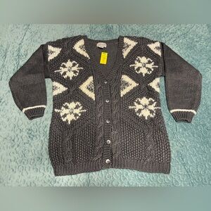 NWT Vintage Spice Of Life Women’s Sweater Sz M Hand Knit Chunky Cardigan Pads